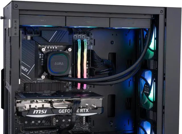 Alt view image 7 of 9 - ABS Eurus Aqua Gaming PC - Windows 11 Home - Intel Core i9-14900KF - GeForce RTX 4070 Ti SUPER - DLSS 3 - AI-Powered Performance - 32GB DDR5 6000 - 1TB M.2 NVMe SSD - EA14900KF4070TIS2
