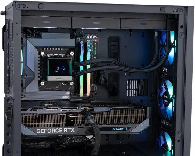 Alt view image 7 of 9 - ABS Eurus Aqua Gaming PC - Windows 11 Home - Intel Core Ultra 9-285K - GeForce RTX 5080 - DLSS 4 - AI-Powered Performance - 32GB DDR5 6000 - 2TB M.2 NVMe SSD - EA285K5080