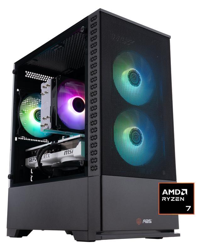 ABS Cyclone Ruby Gaming PC - Windows 11 - AMD Ryzen 7 7700X - GeForce RTX 5070 - DLSS 4 - AI-Powered Performance - 32GB DDR5 6000MHz - 1TB M.2 NVMe