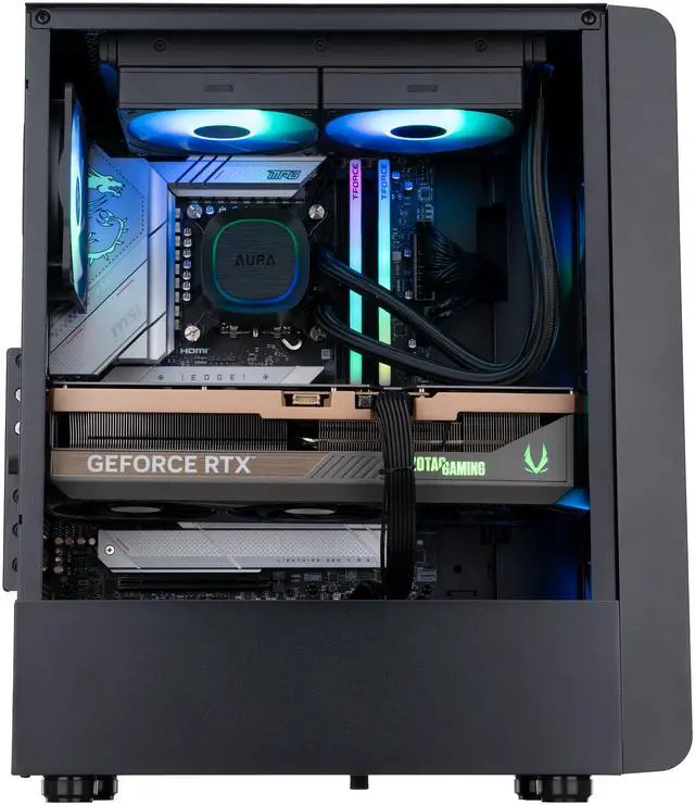 Alt view image 4 of 8 - ABS Stratos Aqua Gaming PC - Windows 11 - Intel Core i9-14900KF - GeForce RTX 5070 Ti - DLSS 4 - AI-Powered Performance - 32GB DDR5 6000MHz - 1TB M.2 NVMe SSD - SA7700X5070