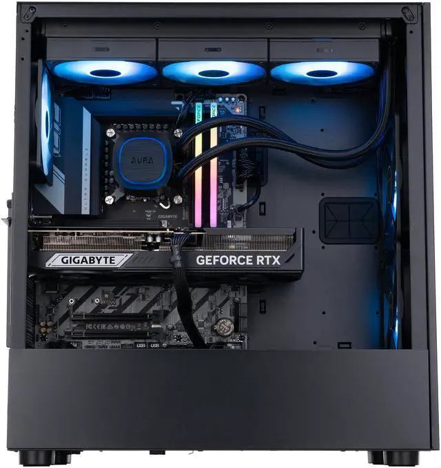 Alt view image 4 of 8 - ABS Aeolian Aqua Gaming PC - Windows 11 - Intel Core Ultra 9 285K - GeForce RTX 5080 - DLSS 4 - AI-Powered Performance - 32GB DDR5 6400MHz - 2TB M.2 NVMe SSD - AA285K5080