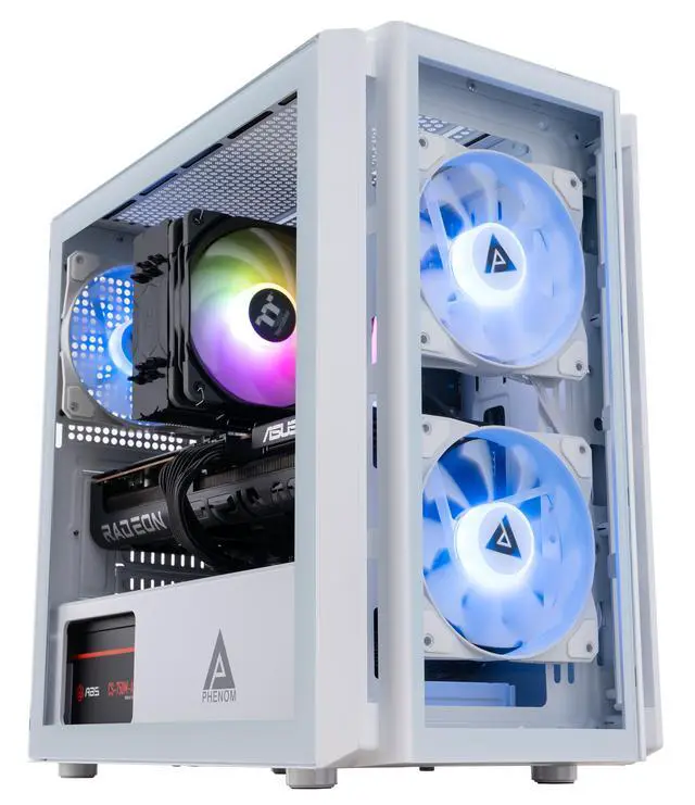 Alt view image 2 of 8 - ABS Flux Ruby Gaming PC - Windows 11 - AMD Ryzen 7 7800X3D - Radeon RX 9070 XT - DLSS 4 - AI-Powered Performance - 32GB DDR5 6400MHz - 2TB M.2 NVMe SSD - FR7800X3D9070XT