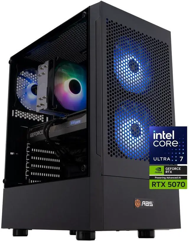 Main image of ABS Flavonius Aqua Gaming PC - Windows 11 - Intel Core Ultra 7 265KF - GeForce RTX 5070 - DLSS 4 - AI-Powered Performance - 32GB DDR5 6400 - 1TB M.2 NVMe SSD - FA265KF5070