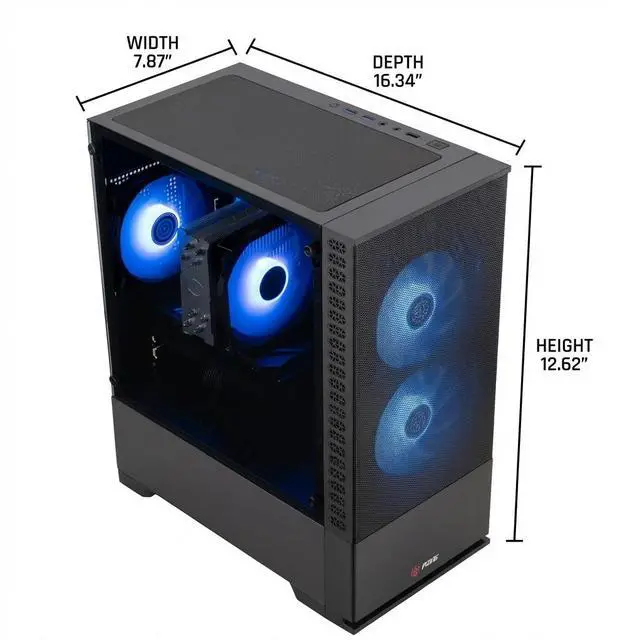 Alt view image 10 of 10 - ABS Cyclone Aqua Prebuilt Gaming PC - Windows 11 - Intel Core i5-14400F - GeForce RTX 5060 8GB - DLSS 4 - 32GB DDR4 3200 - 1TB M.2 NVMe SSD