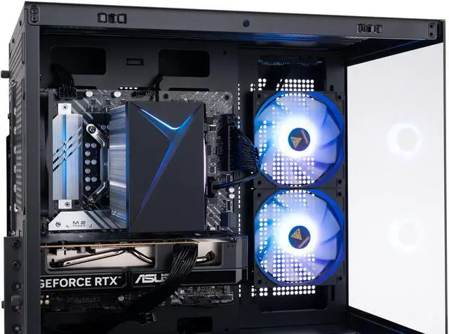 Alt view image 7 of 8 - ABS Flux II Aqua Gaming PC Powered by Asus - Windows 11 - Intel Core i5-14400F - RTX 5060 8GB - DLSS 4 - AI-Powered Performance - 32GB DDR4 3200 - 1TB M.2 NVMe SSD - FIIA14400F50602