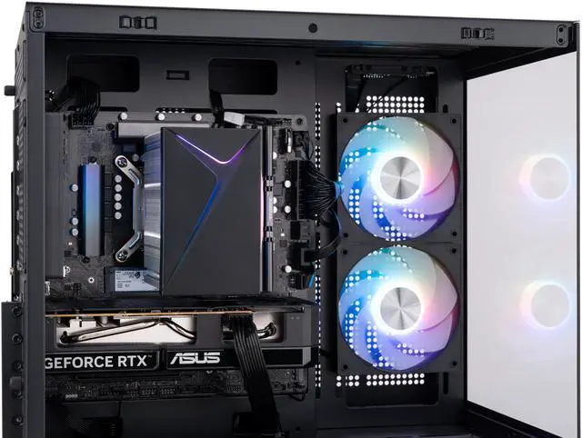 Alt view image 7 of 8 - ABS Flux II Aqua Gaming PC - Windows 11 - Intel Core i5-14400F - GeForce RTX 5060 - DLSS 4 - AI-Powered Performance - 32GB DDR4 3200 - 1TB M.2 NVMe SSD - FIIA14400F50603