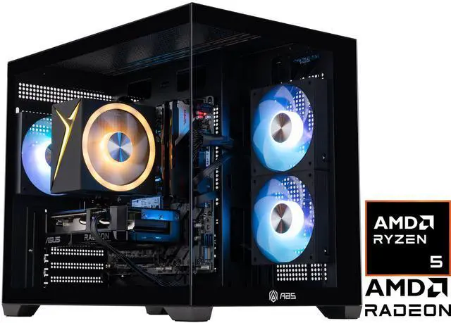 ABS Flux II Ruby Gaming PC Powered by Asus - Windows 11 - AMD Ryzen 5 9600X - Radeon RX 9060 XT 16GB - 32GB DDR5 6400 - 1TB M.2 SSD