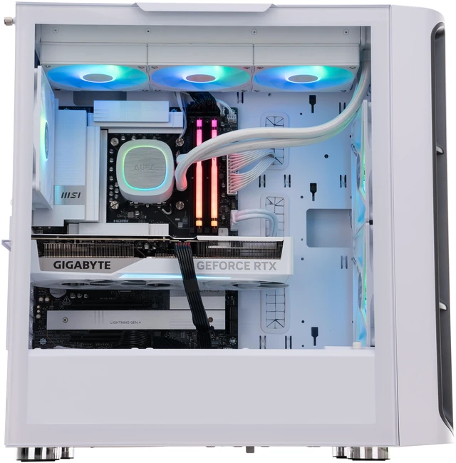 Alt view image 4 of 9 - ABS Kaze II Aqua Gaming PC - Windows 11 - Intel Core Ultra 7 265KF - GeForce RTX 5070 Ti 16GB - DLSS 4 - 32GB DDR5 6400 - 2TB M.2 SSD