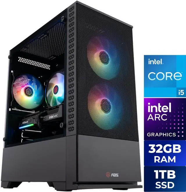 ABS Cyclone Aqua Gaming PC - Windows 11 - Intel Core i5-14400F - Arc B580 12GB - 32GB DDR4 3200 - 1TB M.2 SSD