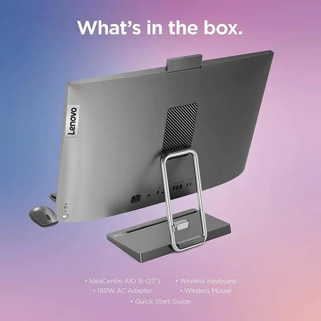 Alt view image 8 of 16 - Lenovo IdeaCentre AIO 5i - 2022 - All-in-One Desktop - 27" QHD Touch Display - 5MP + IR Camera - Windows 11 Home - 8GB Memory - 256 GB Storage - Intel Core i7-12700H - Mouse & Keyboard