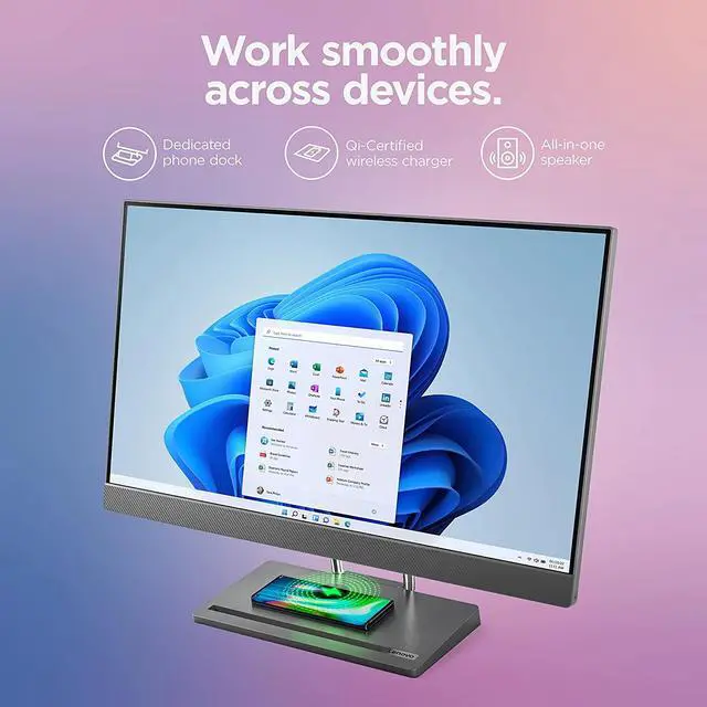 Alt view image 10 of 16 - Lenovo IdeaCentre AIO 5i - 2022 - All-in-One Desktop - 27" QHD Touch Display - 5MP + IR Camera - Windows 11 Home - 8GB Memory - 256 GB Storage - Intel Core i7-12700H - Mouse & Keyboard