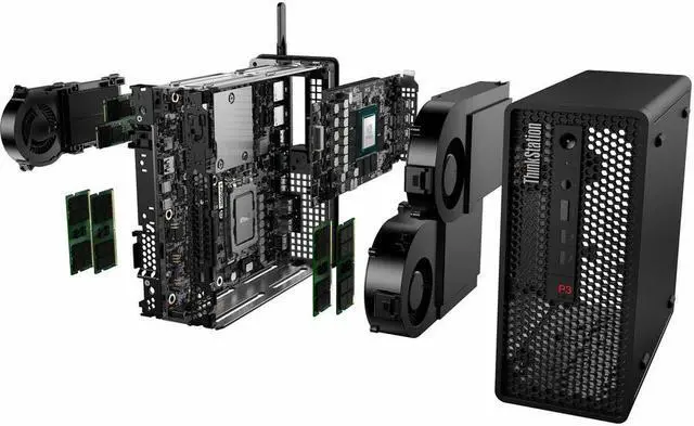 Alt view image 9 of 19 - Lenovo ThinkStation P3 30HA001GUS Workstation - Intel Core i5 Tetradeca-core (14 Core) i5-13600 13th Gen 2.70 GHz - 16 GB DDR5 SDRAM RAM - 512 GB SSD - Mini-tower