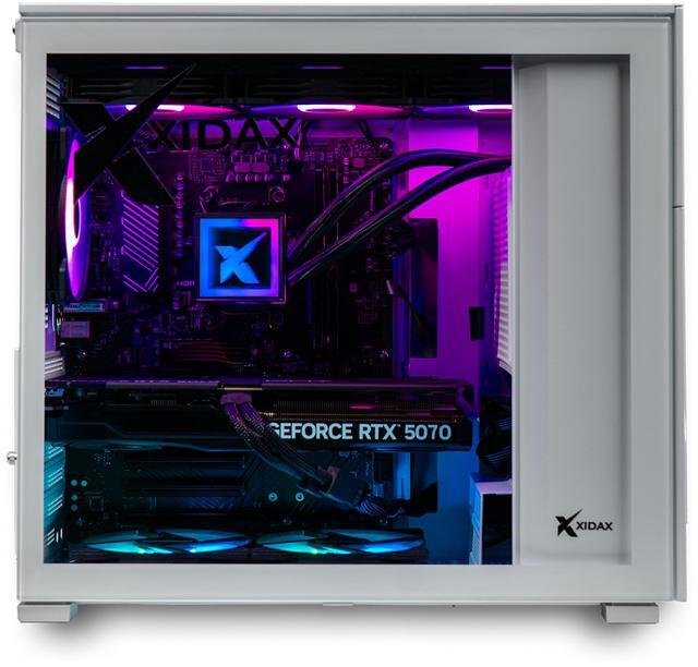 Alt view image 3 of 6 - Xidax X-6 Series AMD Ryzen 7 9800X3D (4.7GHz, up to 5.2GHz), NVIDIA GeForce RTX 5070 12GB, 2TB NVMe M.2 SSD, 32GB (2x16GB) RAM, Liquid cooling, Genuine Window 11 Home Xen White Gaming Desktop - Assembled & Serviced in Utah