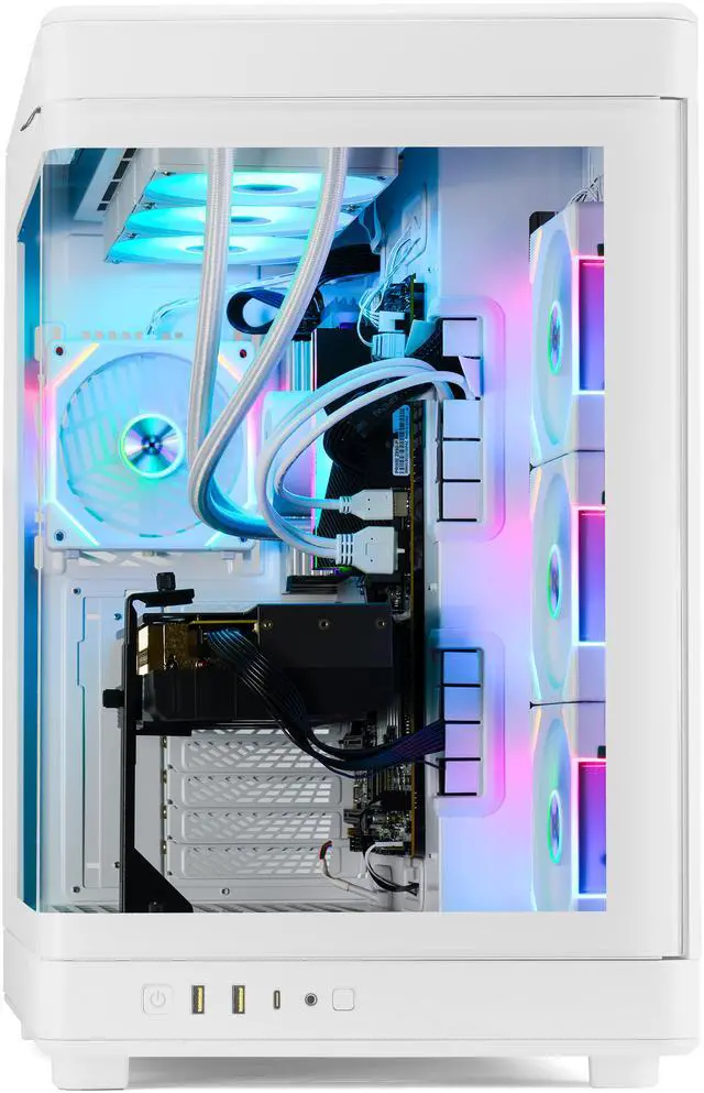 Alt view image 3 of 8 - STORMCRAFT Gaming PC WIZARD White AMD Ryzen 7 7800X3D NVIDIA GeForce RTX 5070 Ti – AI Powered 32GB DDR5 6000MHz RGB 2TB SSD 360mm AIO 3.4” IPS LCD Display Windows 11 Home - WW780XDCC-57TN1