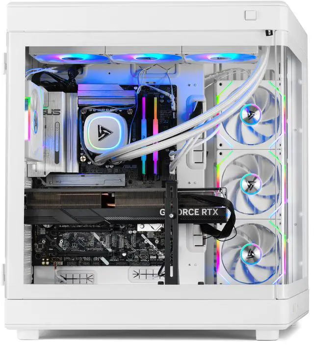 Alt view image 6 of 8 - STORMCRAFT Gaming PC WIZARD White AMD Ryzen 7 7800X3D NVIDIA GeForce RTX 5070 Ti – AI Powered 32GB DDR5 6000MHz RGB 2TB SSD 360mm AIO 3.4” IPS LCD Display Windows 11 Home - WW780XDCC-57TN1