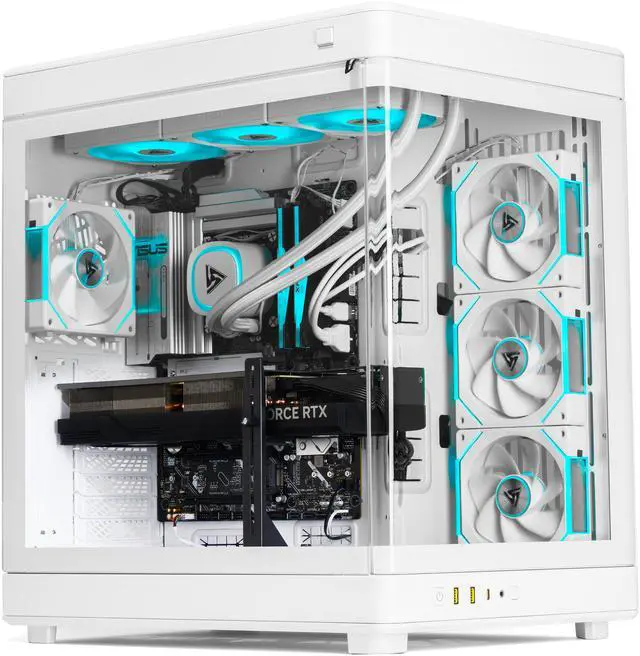 Alt view image 2 of 8 - STORMCRAFT Gaming PC WIZARD White AMD Ryzen 7 7800X3D NVIDIA GeForce RTX 5070 Ti – AI Powered 32GB DDR5 6000MHz RGB 2TB SSD 360mm AIO 3.4” IPS LCD Display Windows 11 Home - WW780XDCC-57TN1