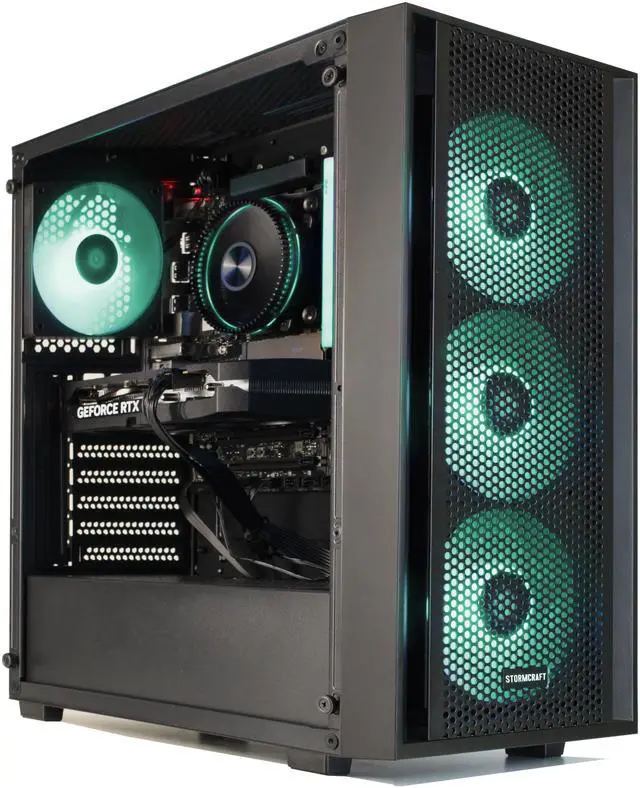 Alt view image 9 of 9 - STORMCRAFT Gaming PC SCORPIO Intel Core i5-14400F NVIDIA GeForce RTX 5060 – AI Powered 32GB DDR4 3200MHz RGB 1TB NVMe SSD 650W PSU Windows 11 Home - SC1440FCB-560N1