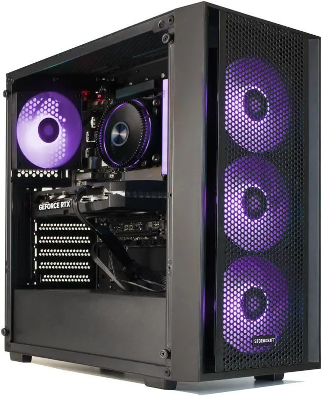 Alt view image 7 of 9 - STORMCRAFT Gaming PC SCORPIO Intel Core i5-14400F NVIDIA GeForce RTX 5060 – AI Powered 32GB DDR4 3200MHz RGB 1TB NVMe SSD 650W PSU Windows 11 Home - SC1440FCB-560N1
