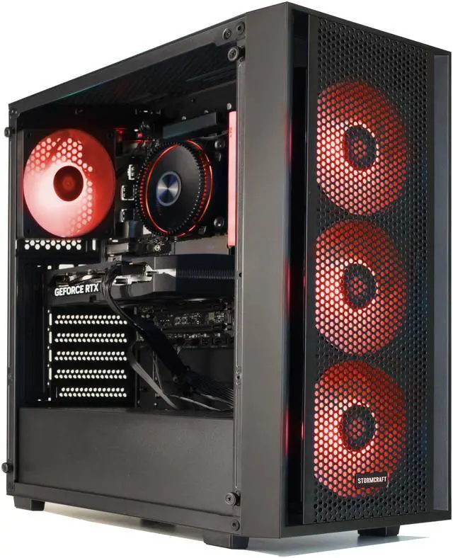 Alt view image 8 of 9 - STORMCRAFT Gaming PC SCORPIO Intel Core i5-14400F NVIDIA GeForce RTX 5060 – AI Powered 32GB DDR4 3200MHz RGB 1TB NVMe SSD 650W PSU Windows 11 Home - SC1440FCB-560N1