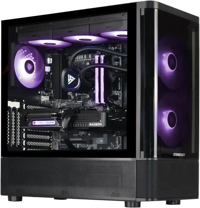 Alt view image 6 of 8 - STORMCRAFT Gaming PC SKYHAWK PRO AMD Ryzen 7 7800X3D Radeon RX 9070 XT 16GB – AI Powered 32GB DDR5 6000MHz RGB 2TB NVMe SSD 360mm AIO 850W Gold PSU Windows 11 Home - SP780XDCC-97BN1