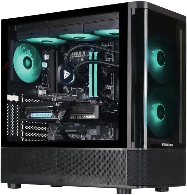 Alt view image 7 of 8 - STORMCRAFT Gaming PC SKYHAWK PRO AMD Ryzen 7 7800X3D Radeon RX 9070 XT 16GB – AI Powered 32GB DDR5 6000MHz RGB 2TB NVMe SSD 360mm AIO 850W Gold PSU Windows 11 Home - SP780XDCC-97BN1