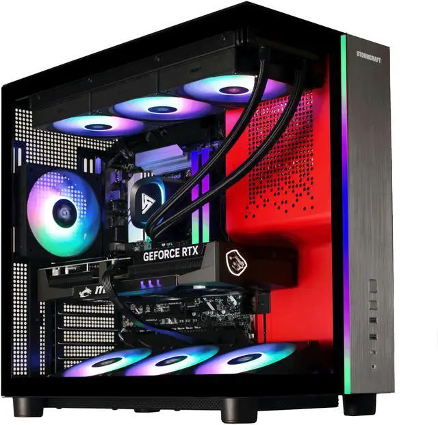 Alt view image 9 of 12 - STORMCRAFT Gaming PC PHANTOM INTEL Core Ultra 7 265F NVIDIA RTX 5080 - AI Powered 32GB DDR5 6000MHz RGB 2TB NVMe SSD 360mm AIO 850W PSU Windows 11 Home-PH265F0CC-580N1