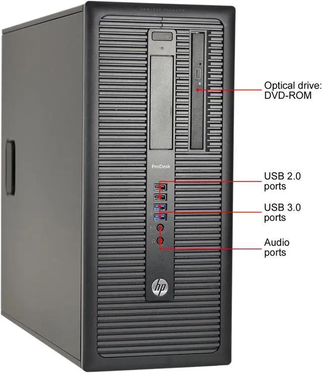 Alt view image 2 of 2 - HP Desktop Computer 600 G1-T Intel Core i5-4570 8GB DDR3 240GB SSD Intel HD Graphics 4600 Windows 10 Pro