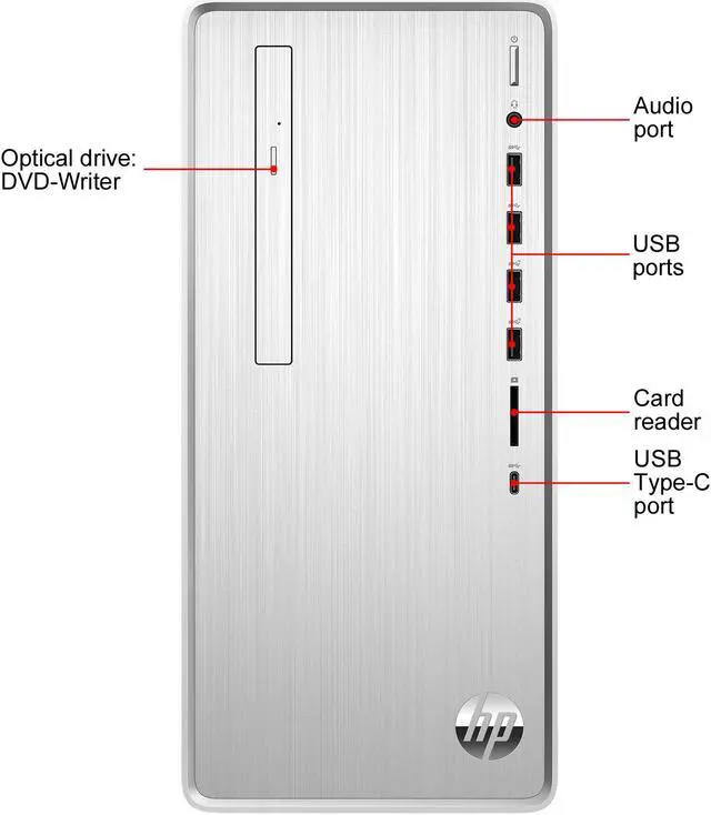 Alt view image 4 of 6 - HP Pavilion TP01-1050 - Intel Core i5-10400 - 8 GB DDR4 - 512 GB SSD - Windows 10 Home - Desktop PC
