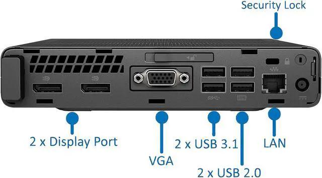 Alt view image 3 of 4 - HP Desktop Computer 800 G3-MINI Intel Core i7-6700T 16GB DDR4 256GB SSD Intel HD Graphics 530 Windows 10 Pro 64-bit
