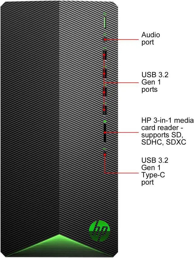 Alt view image 5 of 7 - HP Gaming Desktop Pavilion TG01-1020 Intel Core i5-10400F 8GB DDR4 256GB PCIe SSD GeForce GTX 1650 Windows 11 Home 64-bit