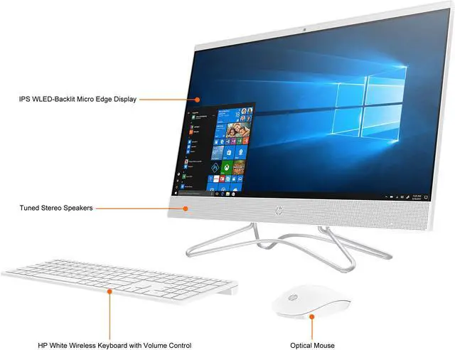Alt view image 3 of 3 - HP All-in-One Computer (Factory Recertified) 24-f0079c Intel Core i3-9100T 12GB DDR4 1TB HDD 23.8" Windows 10 Home 64-bit