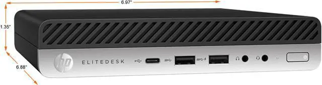 Alt view image 2 of 2 - HP Grade A Business Desktop EliteDesk 800 G3 Mini Intel Core i5-6500T 8GB DDR4 256GB SSD Intel HD Graphics 530 Windows 10 Pro 64-bit