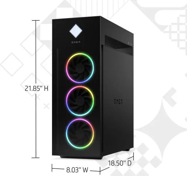 Alt view image 2 of 2 - HP Gaming Desktop OMEN 45L GT22-0465xt Intel Core i7-12700K 16GB DDR4 1TB HDD 512GB PCIe SSD NVIDIA GeForce RTX 3080 with LHR Windows 11 Home 64-bit