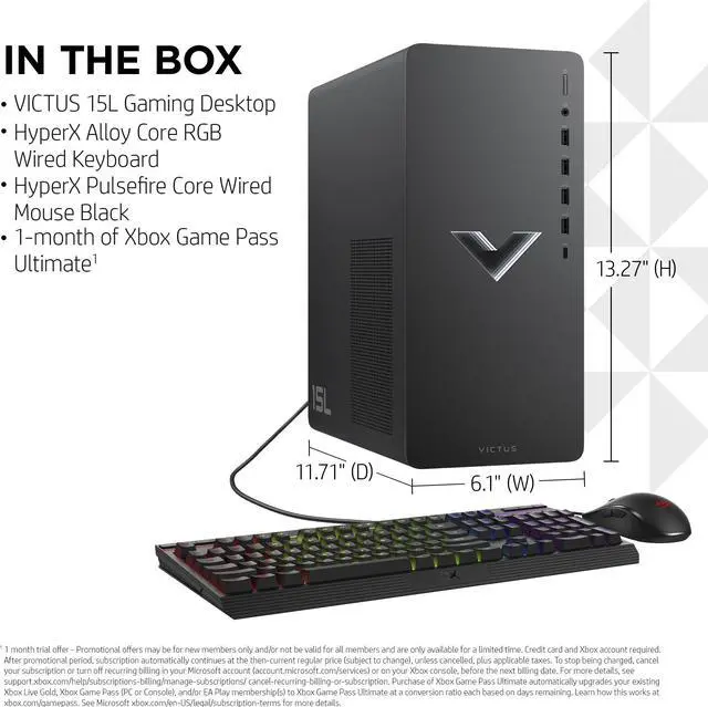 Alt view image 4 of 4 - HP Gaming Desktop Victus 15L TG02-1020h Intel Core i5-13400F 8GB DDR4 512GB PCIe SSD GeForce RTX 3050 Windows 11 Home 64-bit