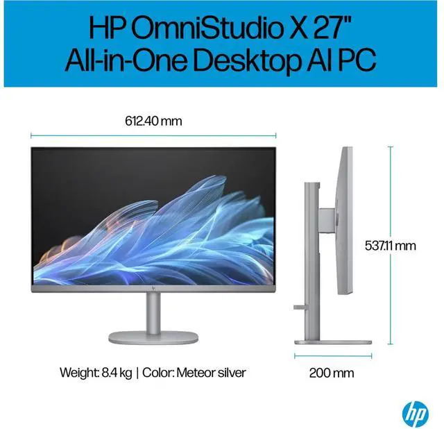 Alt view image 2 of 11 - HP All-in-One PC OmniStudio X 27-cs0009 Intel Core Ultra 5 125U 16GB DDR5 512GB PCIe SSD 27" Windows 11 Home
