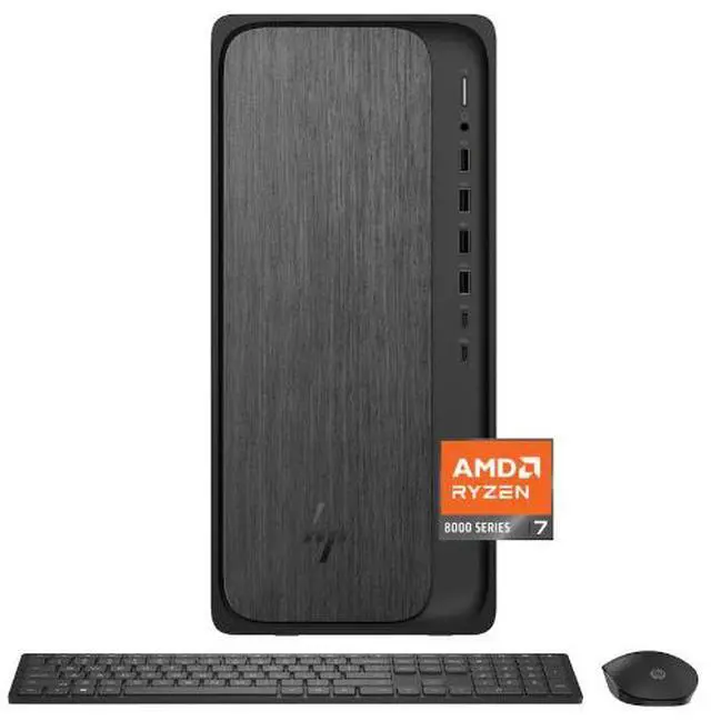 Alt view image 3 of 5 - HP Desktop PC OmniDesk M02-0127c AMD Ryzen 7 8700G 32GB RAM 1TB PCIe SSD AMD Radeon 780M Windows 11 Home