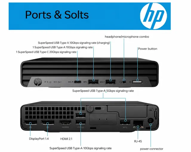 Alt view image 4 of 5 - HP ProDesk 400 G9 Mini Desktop Intel Core i5-12500T 16GB RAM 256GB NVMe SSD Windows 11 Pro