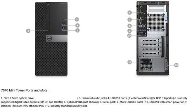 Alt view image 4 of 4 - DELL Desktop Computer Optiplex 7040 Tower Intel Core i7 6th Gen 6700 (3.40 GHz) 16 GB DDR4 RAM 1 TB SSD DVD Intel HD Graphics 530 Windows 10 Pro 64-bit