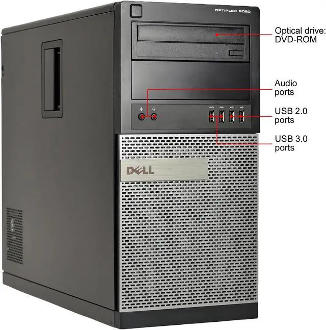 Alt view image 2 of 2 - DELL Desktop Computer 9020-T Intel Core i7-4770 16GB DDR3 480GB SSD Intel HD Graphics 4600 Windows 10 Pro