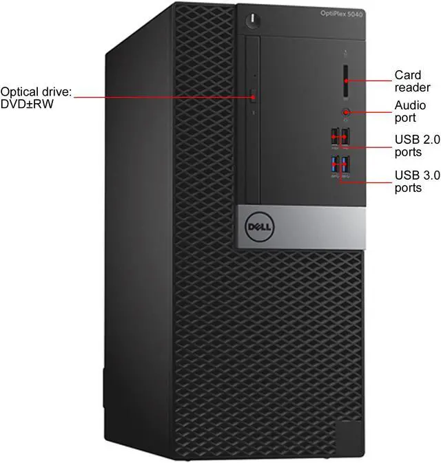Alt view image 2 of 4 - DELL Desktop Computer OptiPlex 5040 Intel Core i5 6th Gen 6500 (3.20GHz) 8 GB 512 GB SSD DVDRW Intel HD Graphics 530 Windows 10 Pro 64-bit
