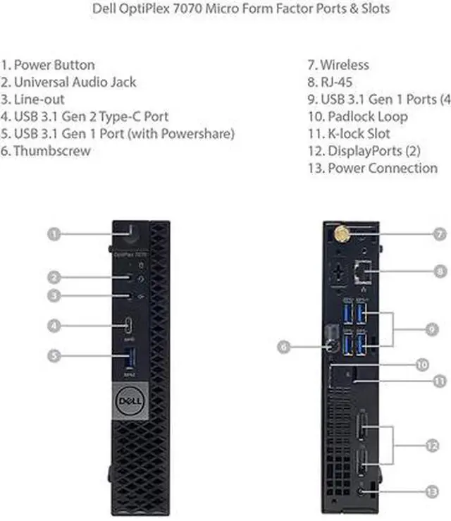 Alt view image 2 of 2 - DELL Business Desktop OptiPlex 7070 Intel Core i7-8700T 16GB DDR4 256GB SSD Intel UHD Graphics 630 Windows 10 Pro 64-bit