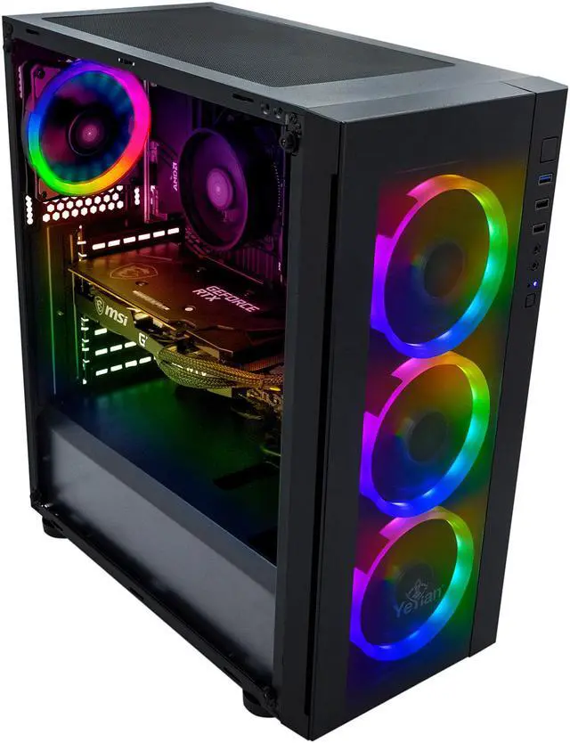 Alt view image 6 of 7 - Yeyian Gaming Desktop Katana R01 YPB-KAT-R01 AMD Ryzen 5 5600X 16GB DDR4 1 TB NVMe SSD GeForce RTX 3060 Ti Windows 10 Home 64-bit