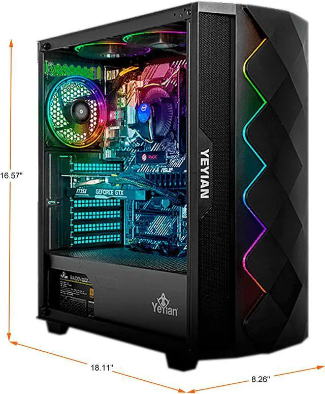 Alt view image 4 of 12 - Yeyian Gaming Desktop Shoge X11 Intel Core i5-11400F 8GB DDR4 500 GB NVMe SSD GeForce GTX 1660 SUPER Windows 11 Home 64-bit