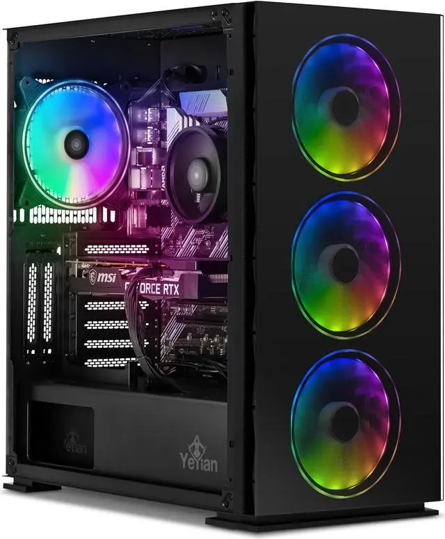 Alt view image 5 of 7 - Yeyian Gaming Desktop YPI-YA24F0B-46T1N Intel Core i5-12400F 16GB DDR4 1TB PCIe SSD GeForce RTX 4060 Ti Windows 11 Home 64-bit