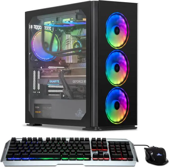 Alt view image 2 of 11 - Yeyian Gaming Desktop YARI YPI-YA46KFB-46T1N Intel Core i5-14600KF 16GB DDR5 1TB PCIe SSD GeForce RTX 4060 Ti Windows 11 Home 64-bit