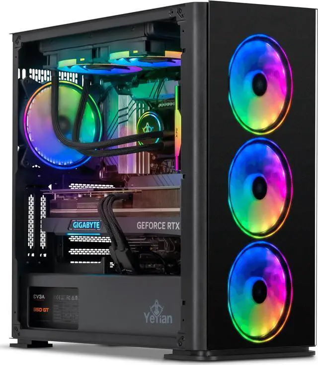 Alt view image 2 of 9 - Yeyian Gaming Desktop YPI-YA37F0C-4801N Intel Core i7-13700F 32GB DDR5 1TB PCIe SSD GeForce RTX 4080 Windows 11 Home 64-bit