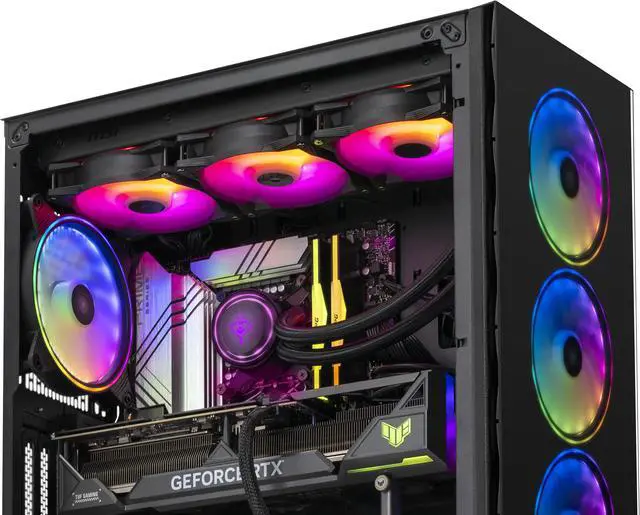 Alt view image 5 of 10 - Yeyian Gaming Desktop Intel Core i9 14th Gen 14900KF (3.20GHz) NVIDIA GeForce RTX 4070 Ti 32GB DDR5 RGB 2TB PCIe SSD 360mm AIO liquid cooling Windows 11 Home 64-bit -YPI-YA49KFC-47T1N