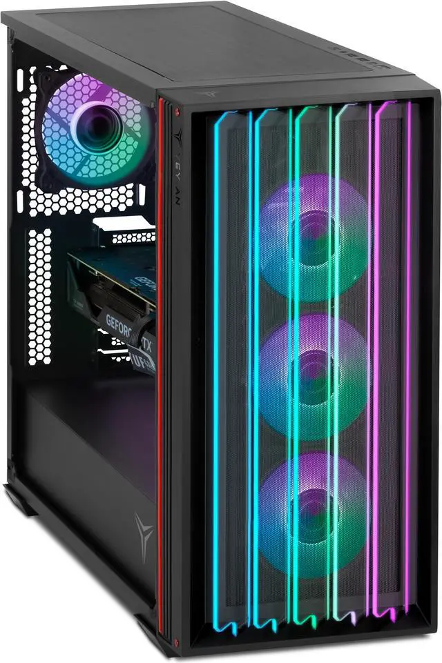 Alt view image 2 of 11 - Yeyian Mirage-S Gaming PC Desktop, Intel Core i9-13900KF, NVIDIA RTX 4070 Super - AI Accelerated, 32GB DDR5 6000MHz RGB, 1TB SSD, 750W Wi-Fi, Windows 11 64-bit, YPI-MS39KFC-47S1N