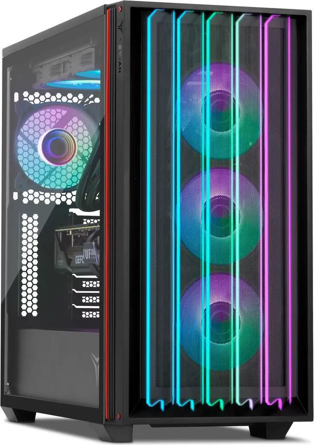 Alt view image 4 of 11 - Yeyian Mirage-S Gaming PC Desktop, Intel Core i9-13900KF, NVIDIA RTX 4070 Super - AI Accelerated, 32GB DDR5 6000MHz RGB, 1TB SSD, 750W Wi-Fi, Windows 11 64-bit, YPI-MS39KFC-47S1N
