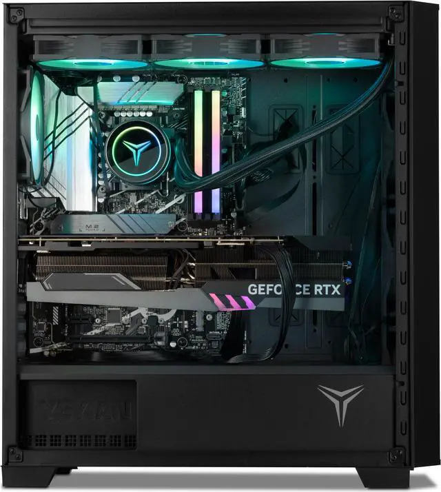 Alt view image 6 of 8 - Yeyian Phoenix Glass Gaming Desktop PC AMD Ryzen 7 9800X3D NVIDIA RTX 4070 Ti SUPER- AI Integrated 32GB DDR5 6000MHz RGB 2 TB SSD 360mm AIO -YPA-PG980DC-47Y1N